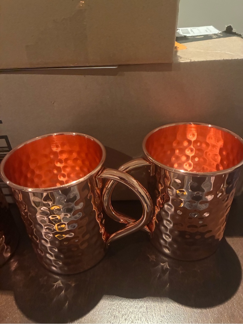 Hammered Copper Moscow Mule Mugs - Set of 2